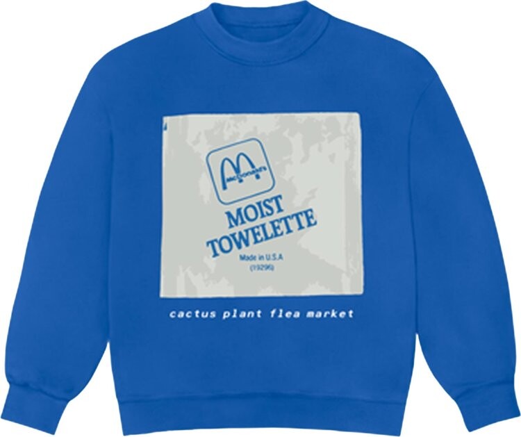 

Толстовка Cactus Plant Flea Market x McDonald's Moist Towelette Crewneck 'Patient', синий