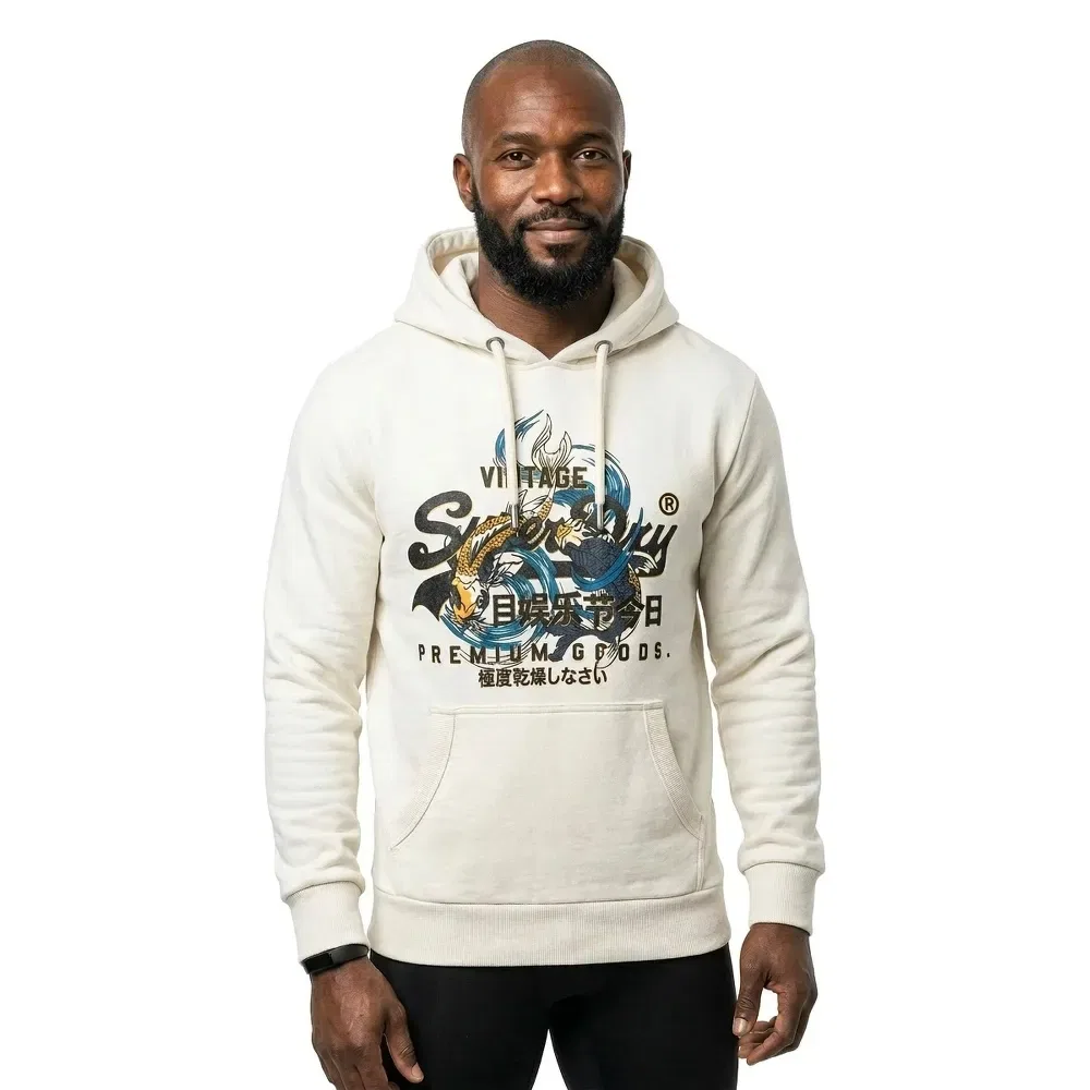 Худи Superdry Vl Tokyo Relaxed Fit, бежевый — фото 2