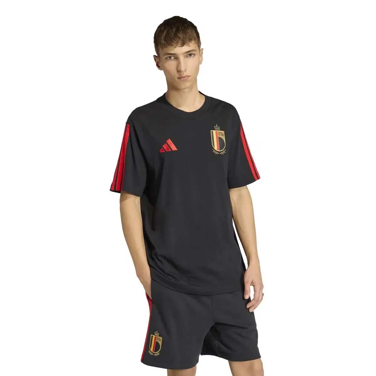 Мужская футболка с принтом Bélgica Mundial 2026 DNA adidas, Negro