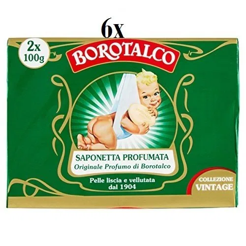Мыло для рук Borotalco с алоэ вера, 2x100 г, 6 шт
