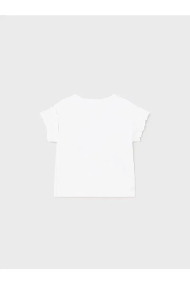 Детская футболка для девочек хлопковая 1010 Mayoral, White — фото 2