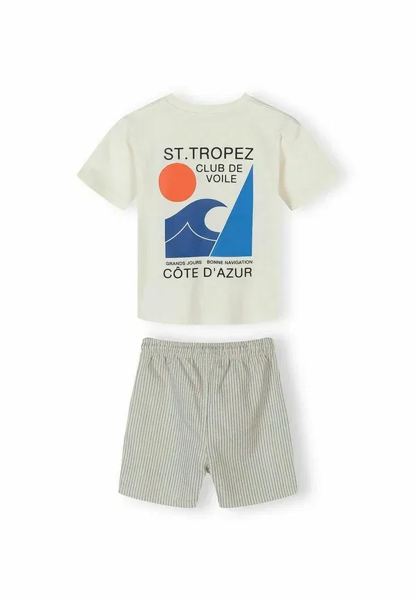 Комплект из футболки и шорт с принтом Surf Minoti, cream, кремовый — фото 3