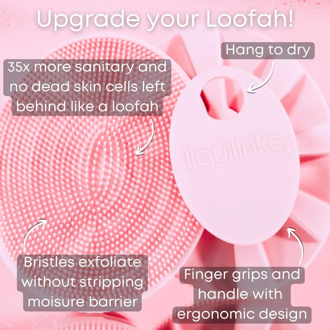 Щетка для душа Body Cushion Loofah, Liquilinks, Blush Pink — фото 3