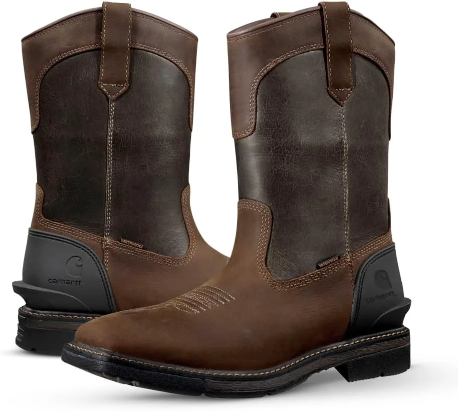 

Мужские рабочие ботинки Carhartt Montana с квадратным носком Wellington 11" водонепроницаемые на шнуровке, коричневый/оливковый