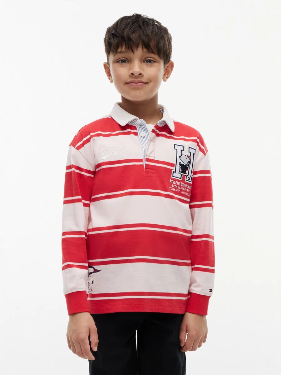 Футболка TOMMY HILFIGER 'PEANUTS' красного и пастельно-красного цвета — фото 2