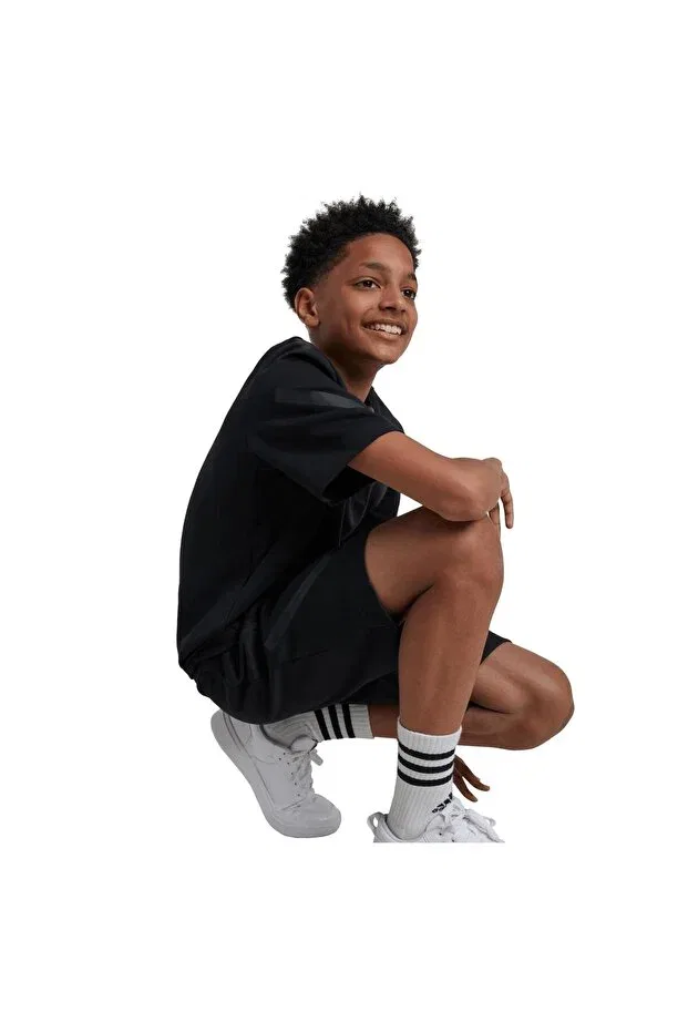 Детские шорты для девочек хлопковые Adidas, Black/Black — фото 3