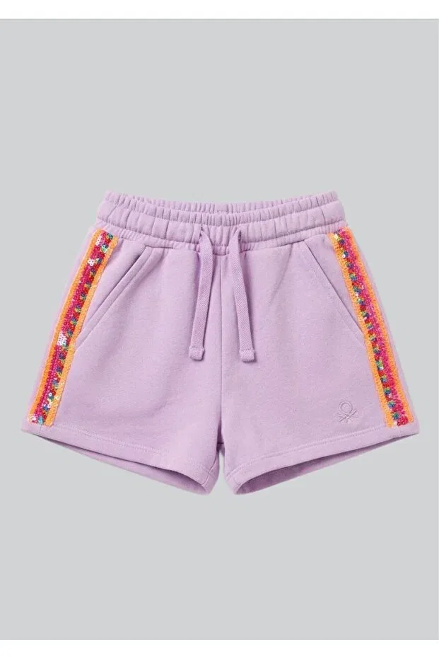 Детские шорты для девочек с пайетками Benetton, Lilac
