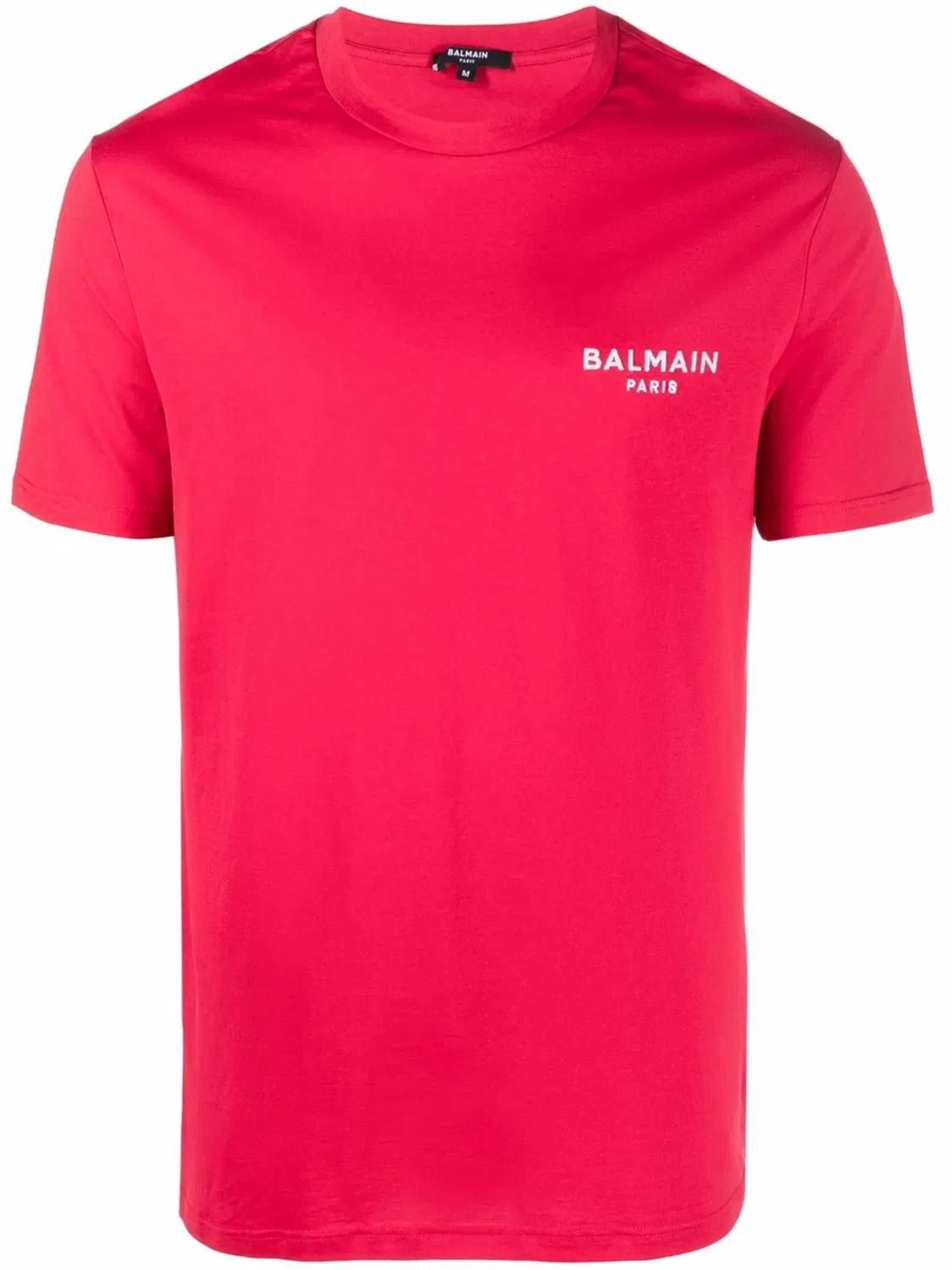 Футболка с вышитым логотипом Balmain, красный