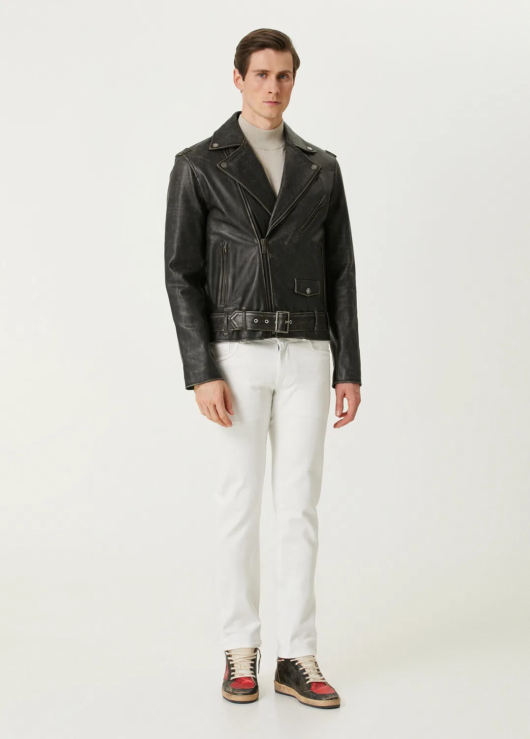 Куртка кожаная Golden Goose, black — фото 2