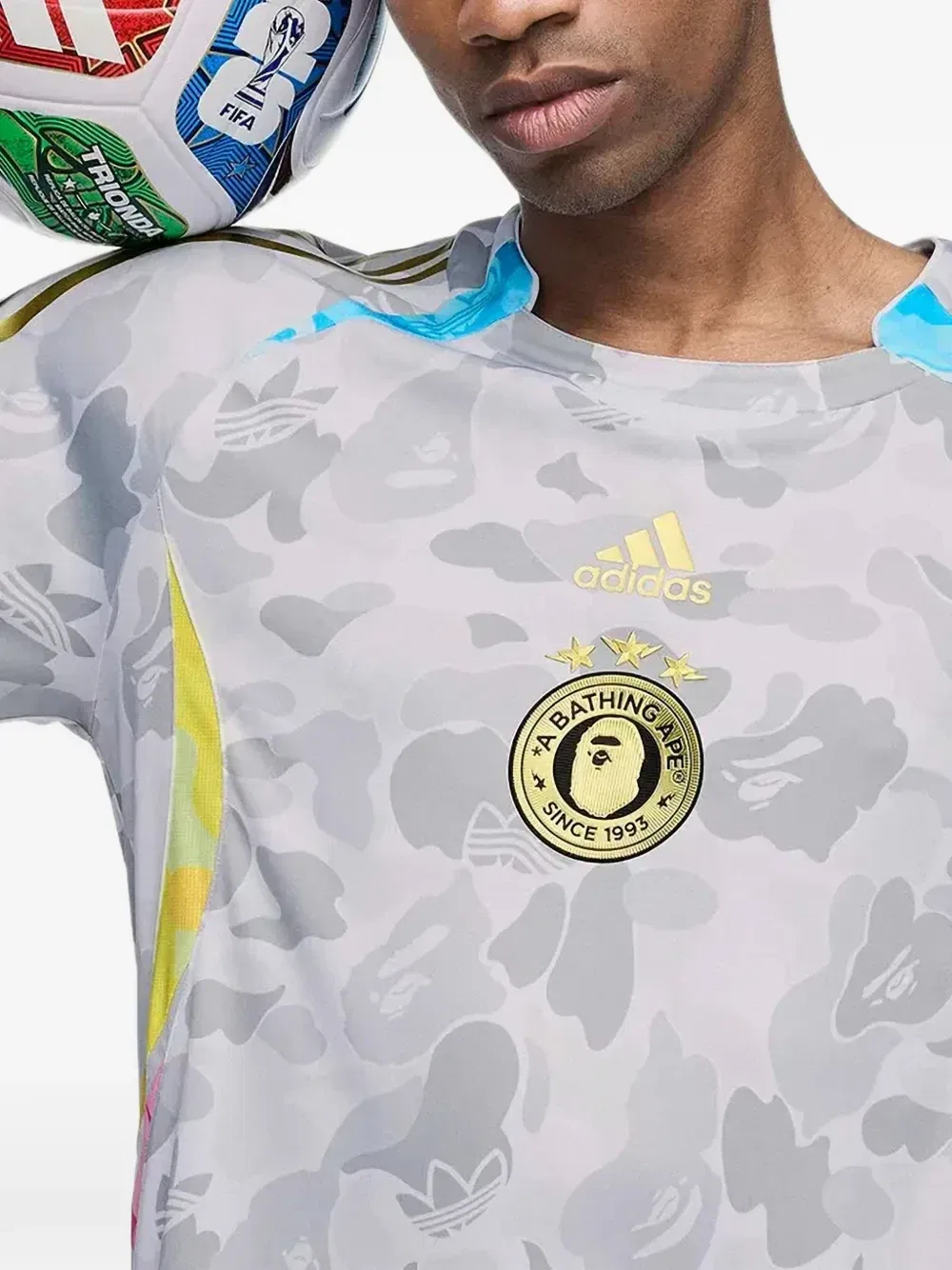 Футболка adidas X A Bathing Ape Teamgeist, серый — фото 4