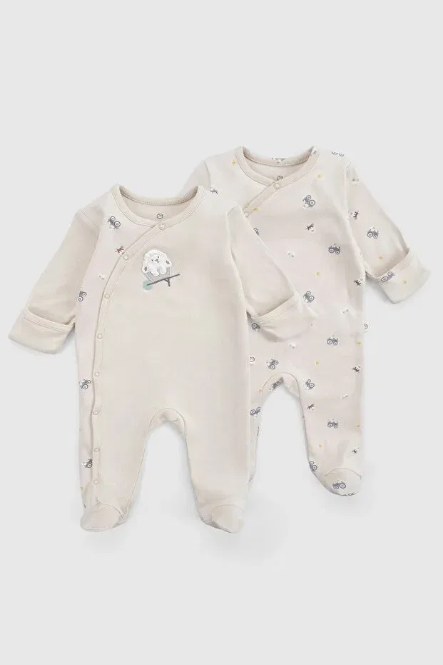 Детский комбинезон для девочек с принтом Basics Little Gusto, Beige