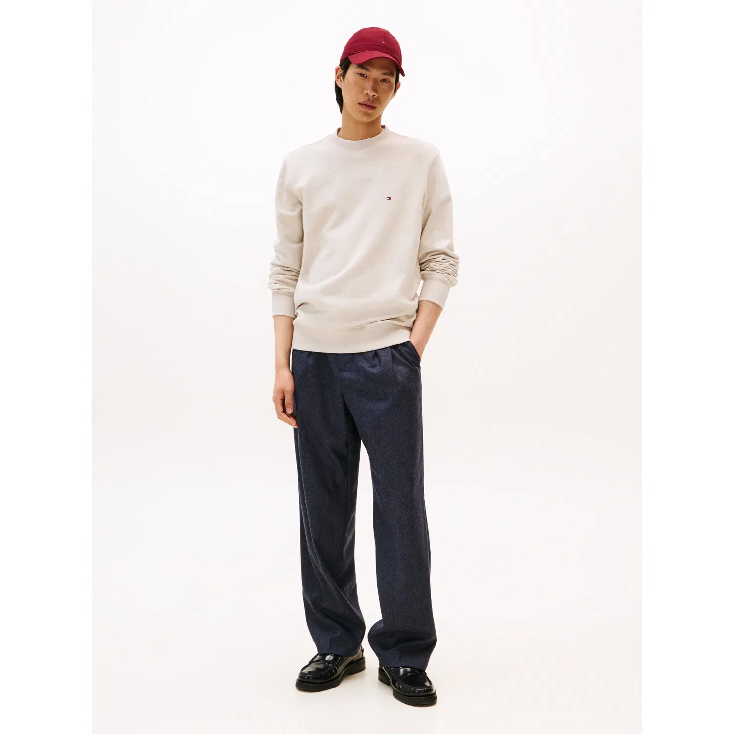Мужской свитшот с круглым вырезом Tommy Hilfiger, Heathered Oatmilk — фото 3