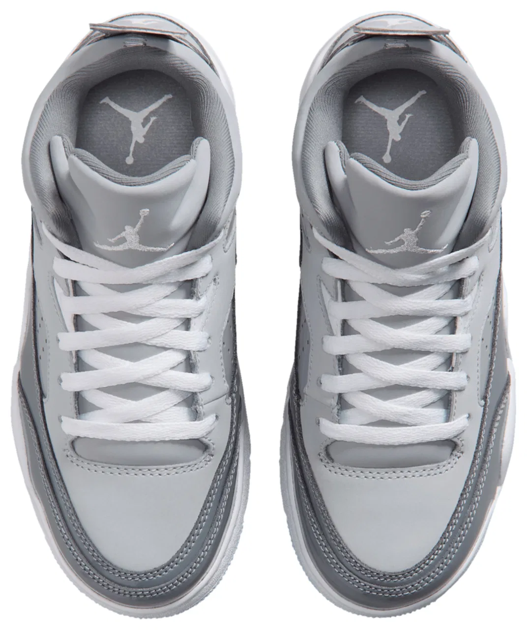 Детские кроссовки для мальчиков с высоким берцем Jordan Son of Mars Low, Grey/White — фото 4