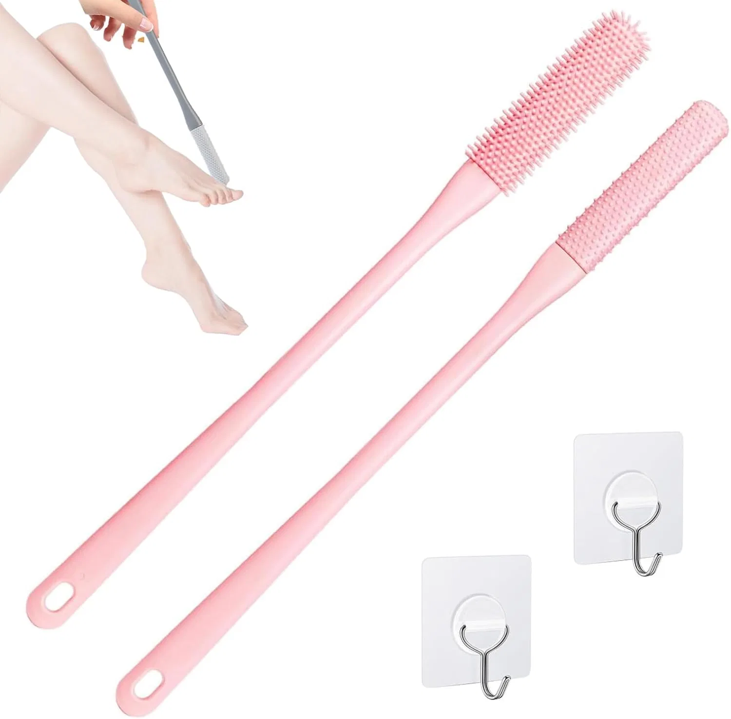 Щетка для ног и пальцев, Silikon, 2 предмета, Pink Fivaran