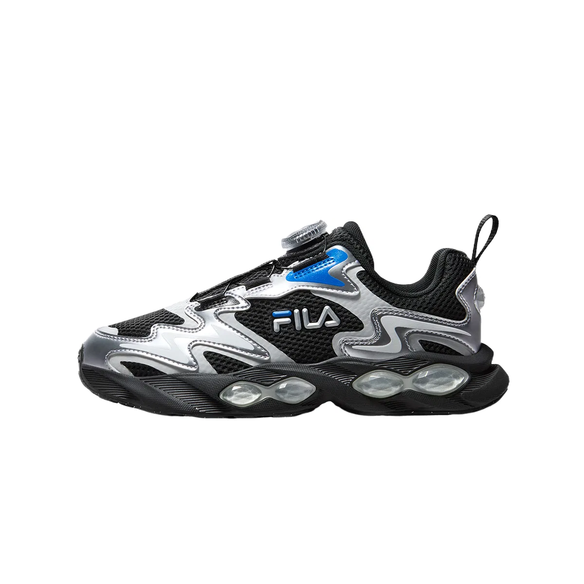 Детские кроссовки для бега с ретро-стилем FILA KIDS, Black/Space Silver