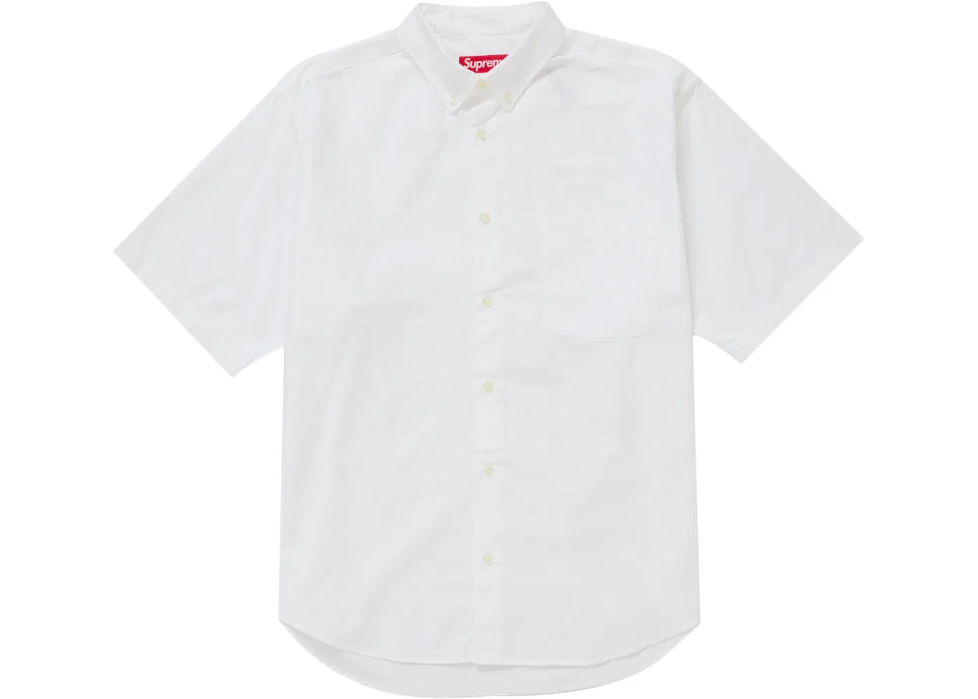 Мужская рубашка свободного кроя с коротким рукавом Oxford Supreme, White