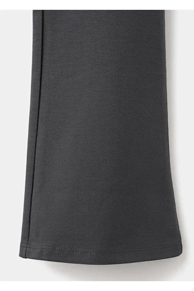 Детские леггинсы для девочек с вышивкой Mango Kids, Coal Black — фото 4