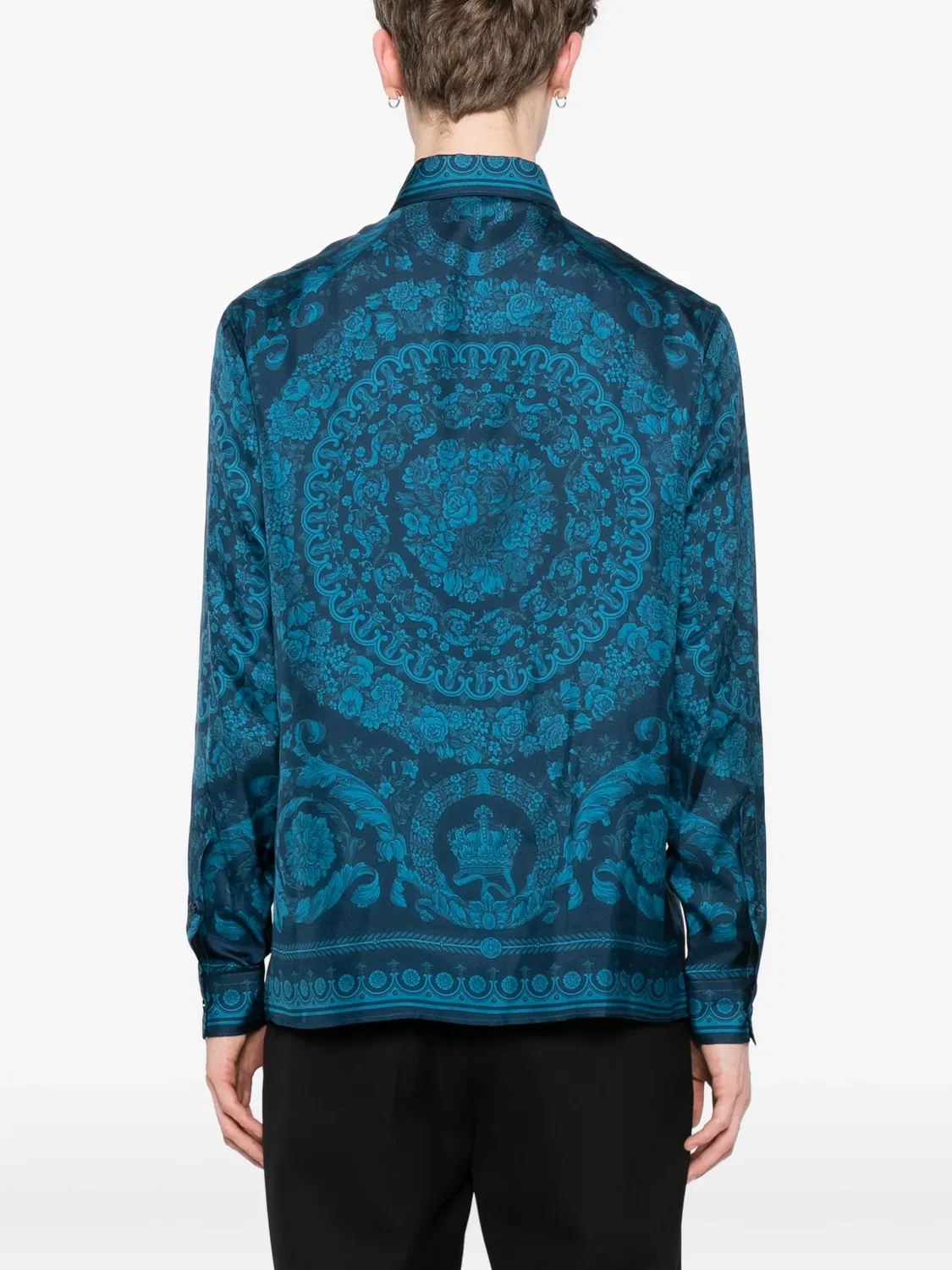 Рубашка Барокко Versace, синий — фото 3