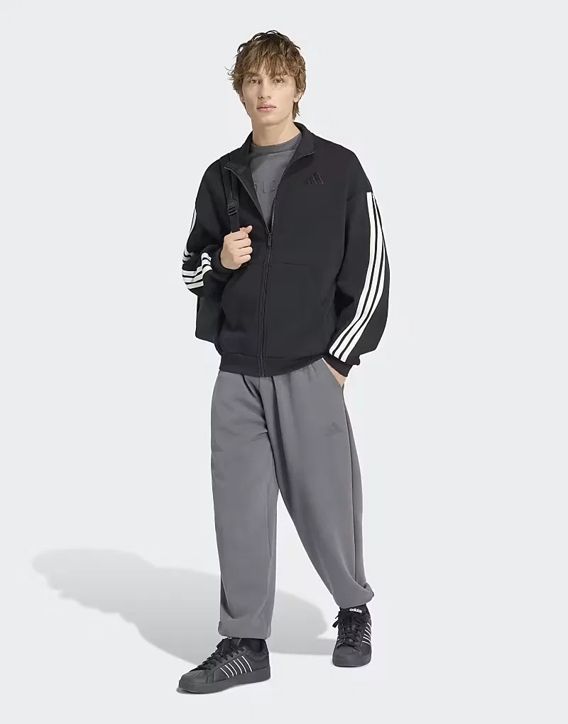 Куртка спортивная Kit 3-Stripes Adidas Performance, черный/нежно-белый — фото 3