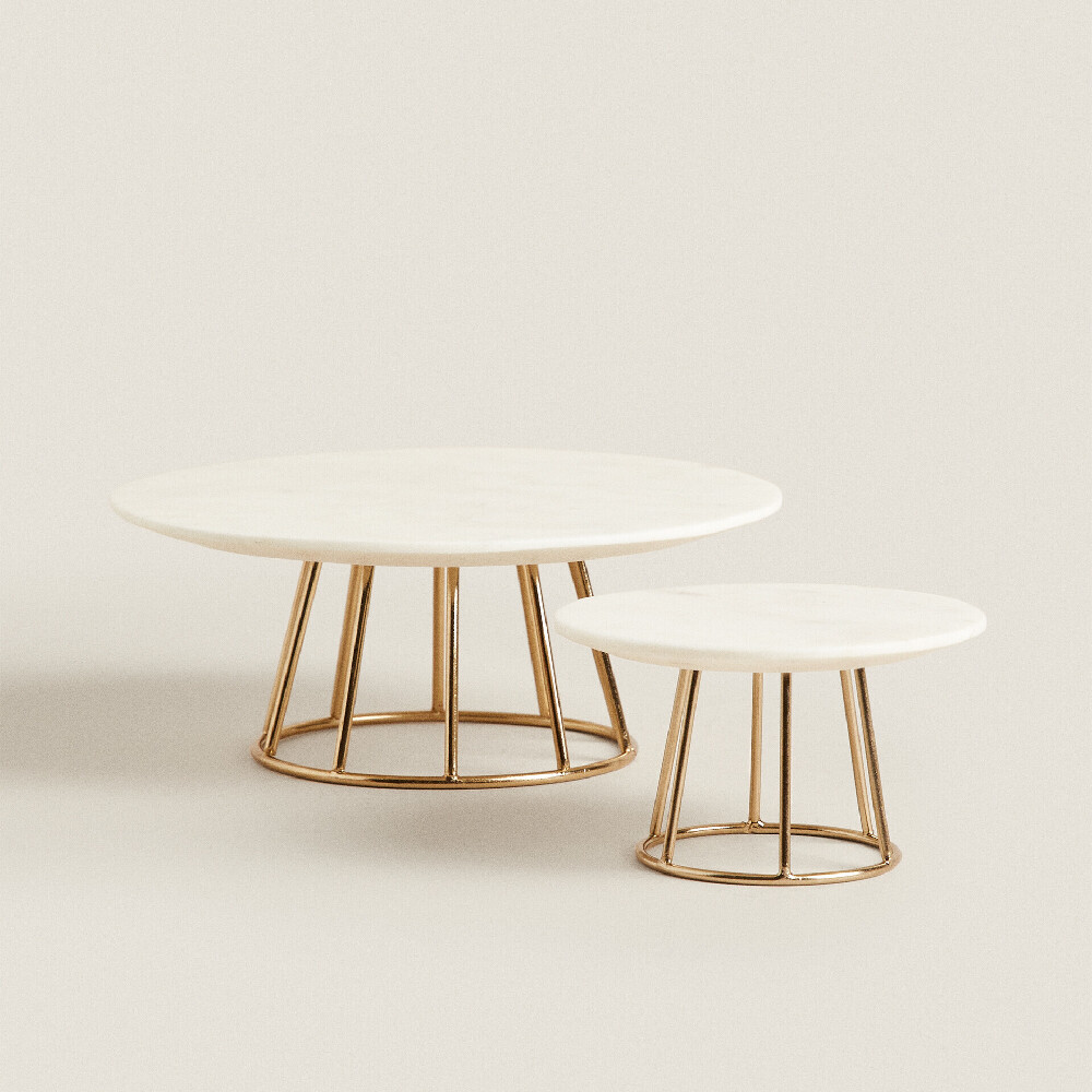 

Подсвечник Zara Home Marble And Metal Tealight, белый/кремовый