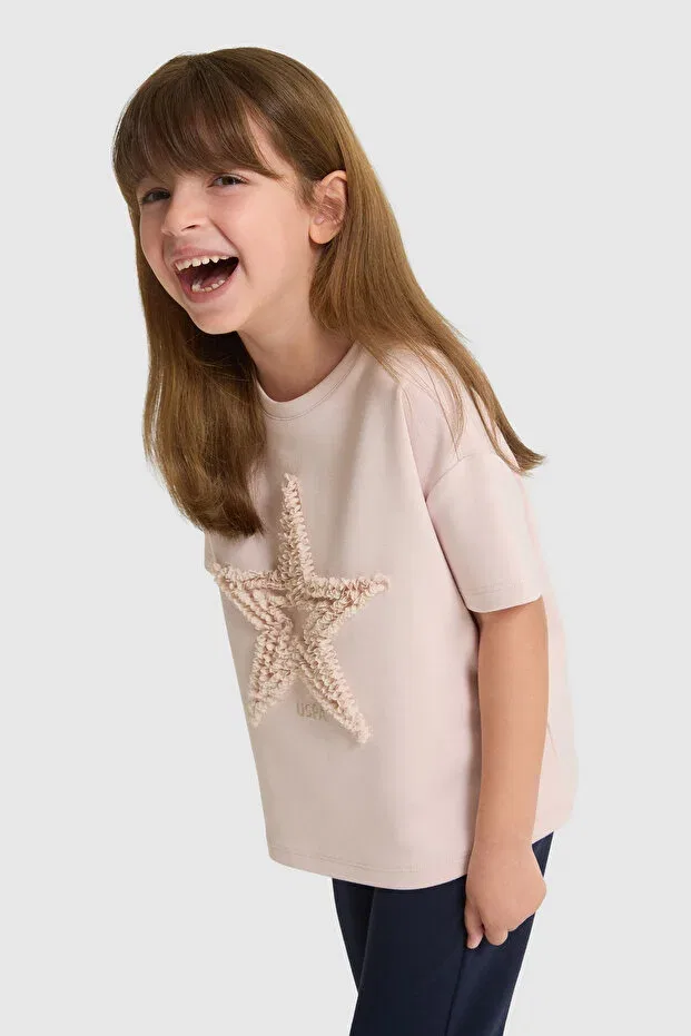 Детская футболка для девочек с коротким рукавом U.S. Polo Assn., Light Pink — фото 3