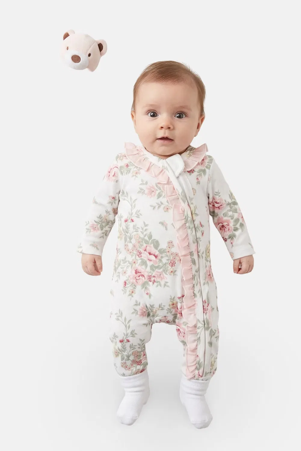 Боди-комбинезон с принтом комплект из 2 предметов с игрушкой Baby Essentials, цветочный