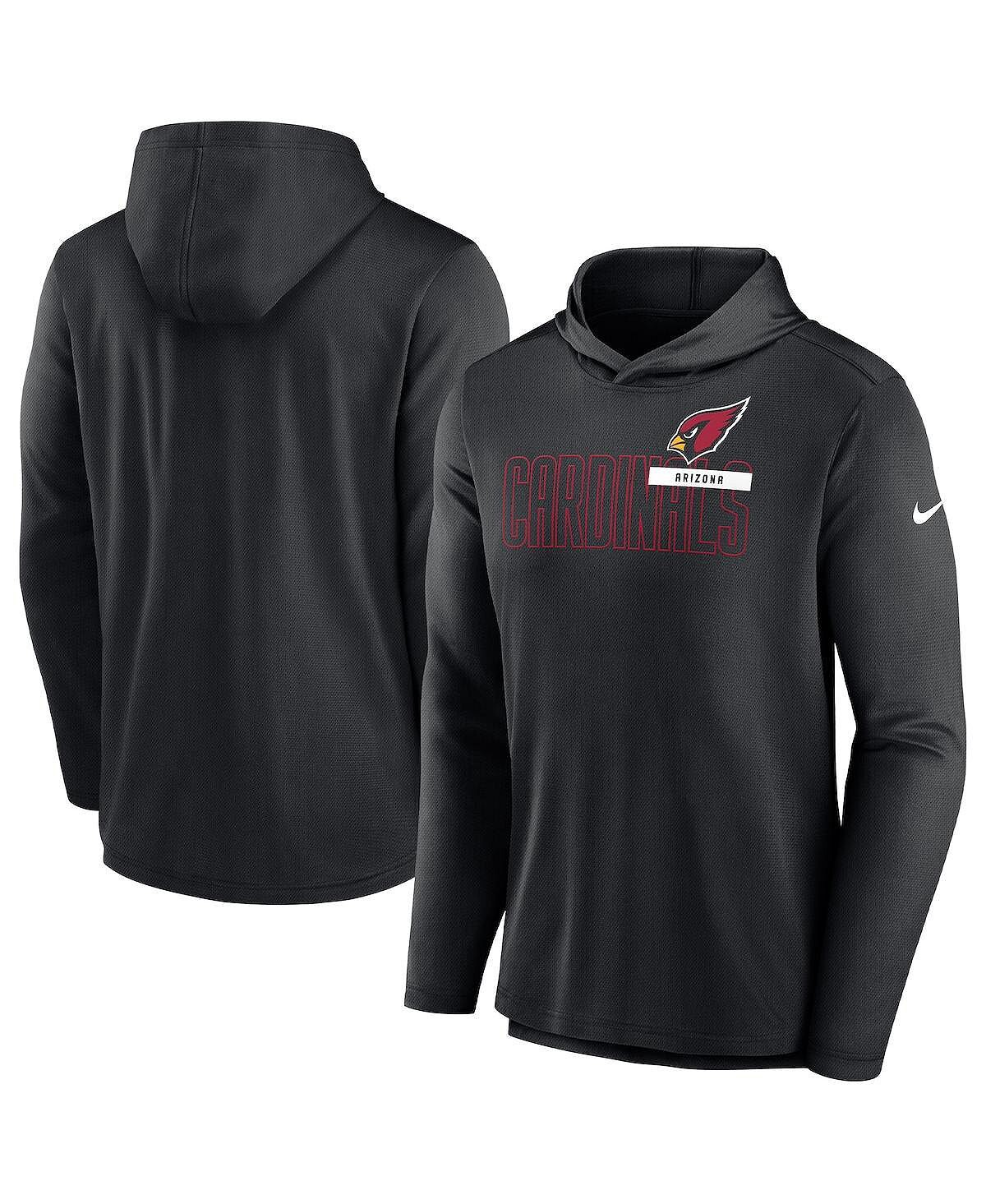 Мужская черная толстовка с капюшоном arizona cardinals performance team Nike, черный — фото 2