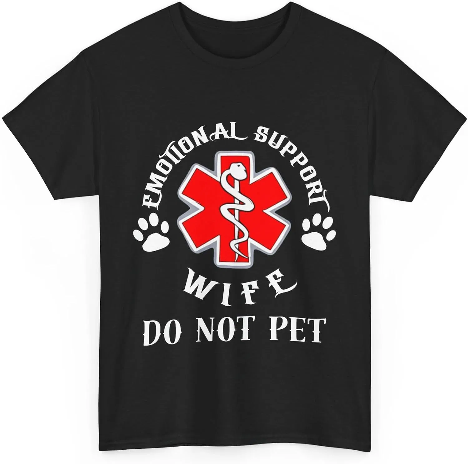 Футболка хлопковая с принтом Emotional Support Wife GENERIC, Black — фото 3