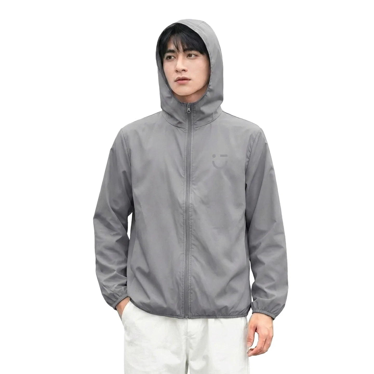Детская ветровка ультралегкая UPF50+ с принтом Smiley Face MINISO, Dark Gray