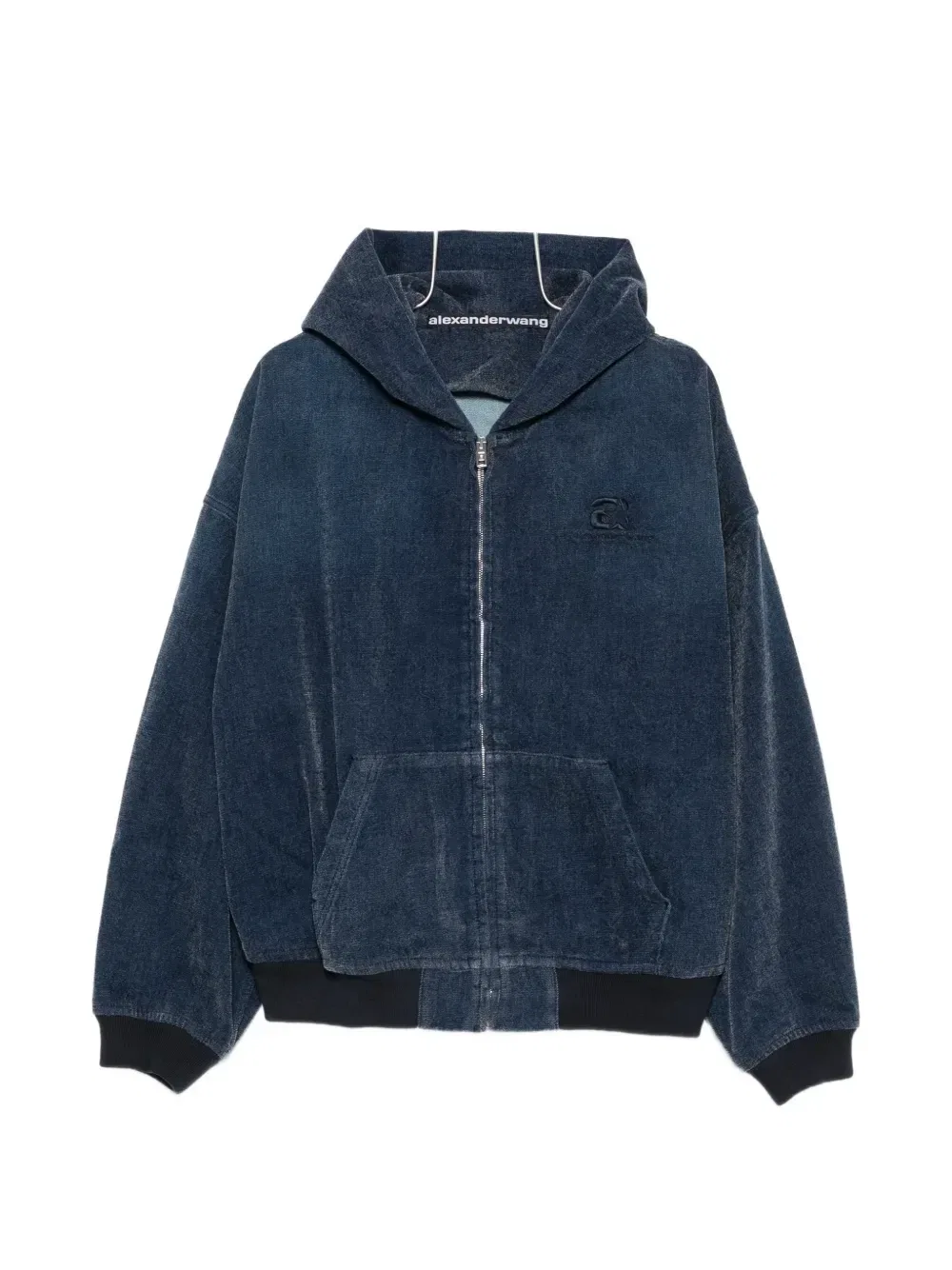 Джинсовая куртка с капюшоном и вышитым логотипом Alexander Wang, синий