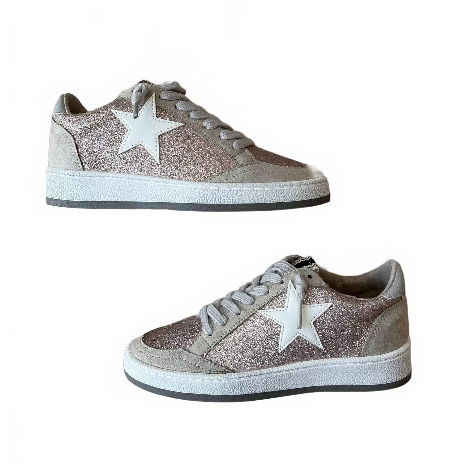 Детские кроссовки с блестящим верхом Paz SHU SHOP, Champagne Glitter — фото 2
