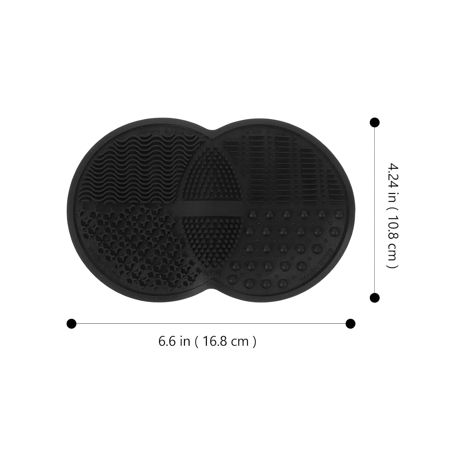 Силиконовая мат для чистки кистей DOITOOL, 16.8x10.8x0.8 см, Черный — фото 2