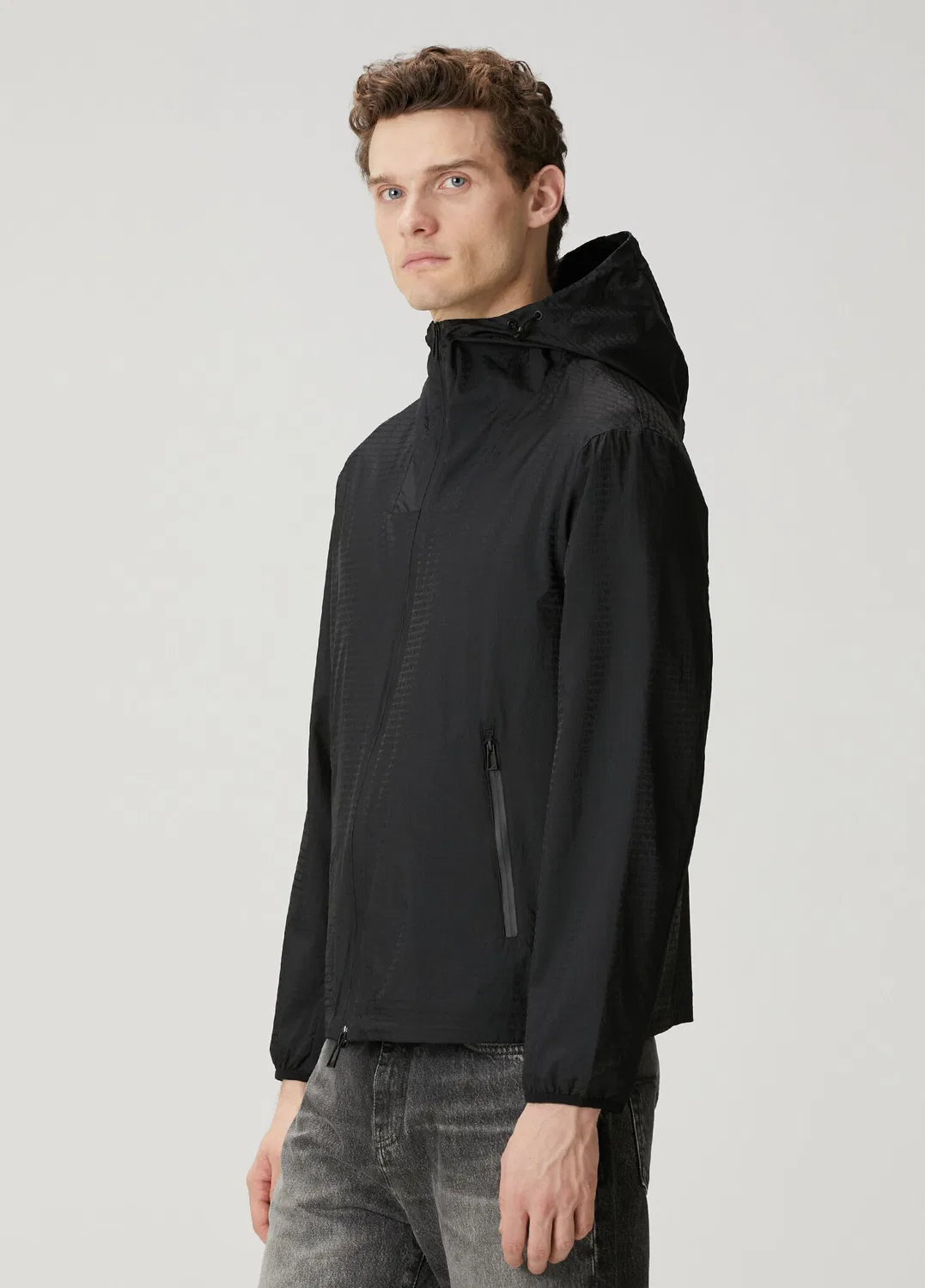 Пуховик Emporio Armani с капюшоном и логотипом, black — фото 3