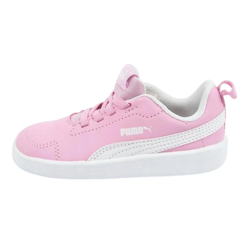 Детские кроссовки с кожаным верхом Courtflex Inf Puma, Rosa — фото 3