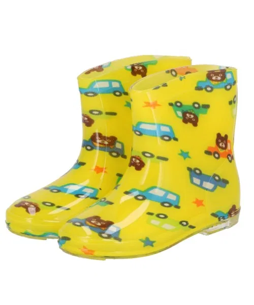 Детские сапоги дождевые короткие PVC с прозрачной подошвой BACKYARD FAMILY, Yellow