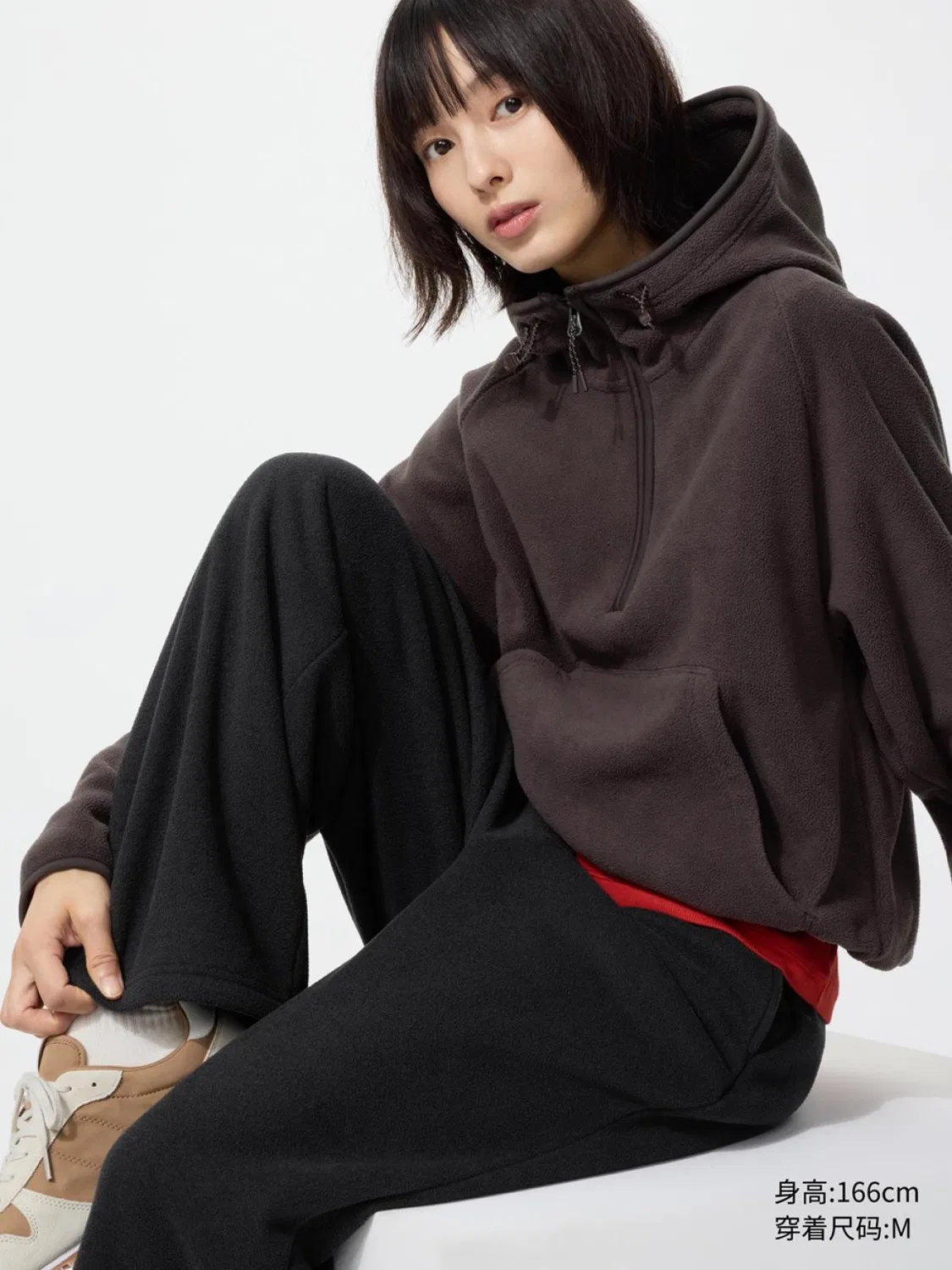 Брюки из флиса комфортные Uniqlo, черный