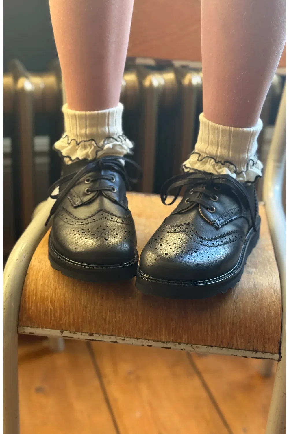 Детские туфли броги на шнуровке Brando Young Soles, All Black — фото 2