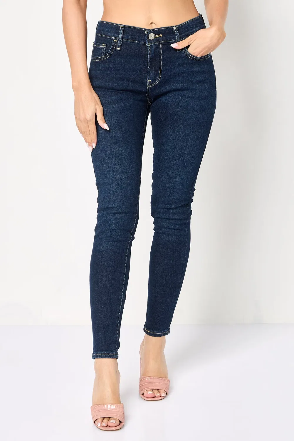 Levi'S Джинсы супер скинни с эффектом потертости, синий