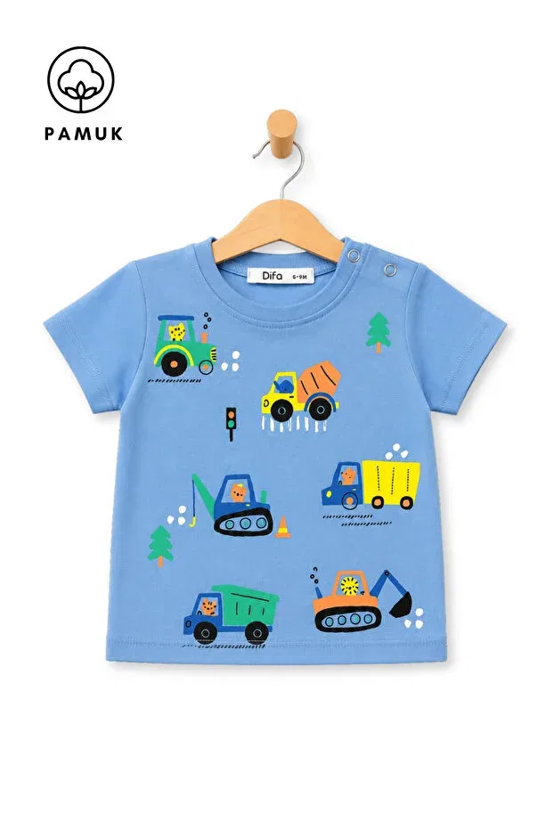 Детская футболка с принтом Car Difa Kids, Blue — фото 2
