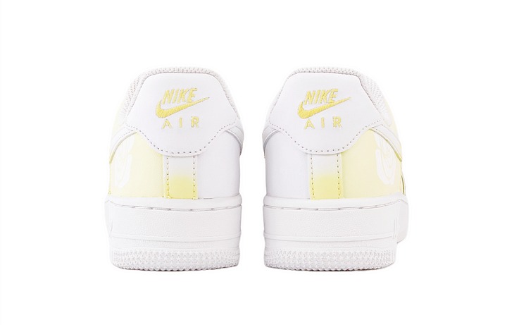 Кастомизированные кроссовки Nike Air Force 1 Skateboarding Shoes Women's Low-top, желтый/белый — фото 4