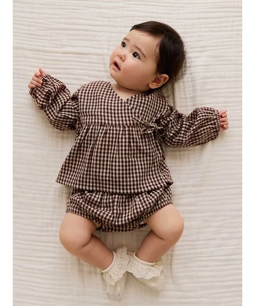 Детская рубашка с длинным рукавомCinnamon Gingham JAMIE KAY, Wine Red — фото 3