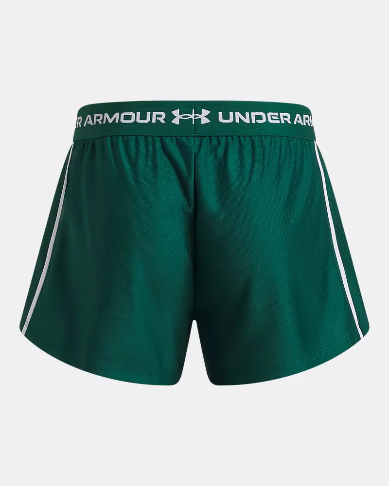 Детские шорты быстросохнущие из переработанного полиэстера UA Tech Play Up UnderArmour, Campus Ivy/White — фото 2