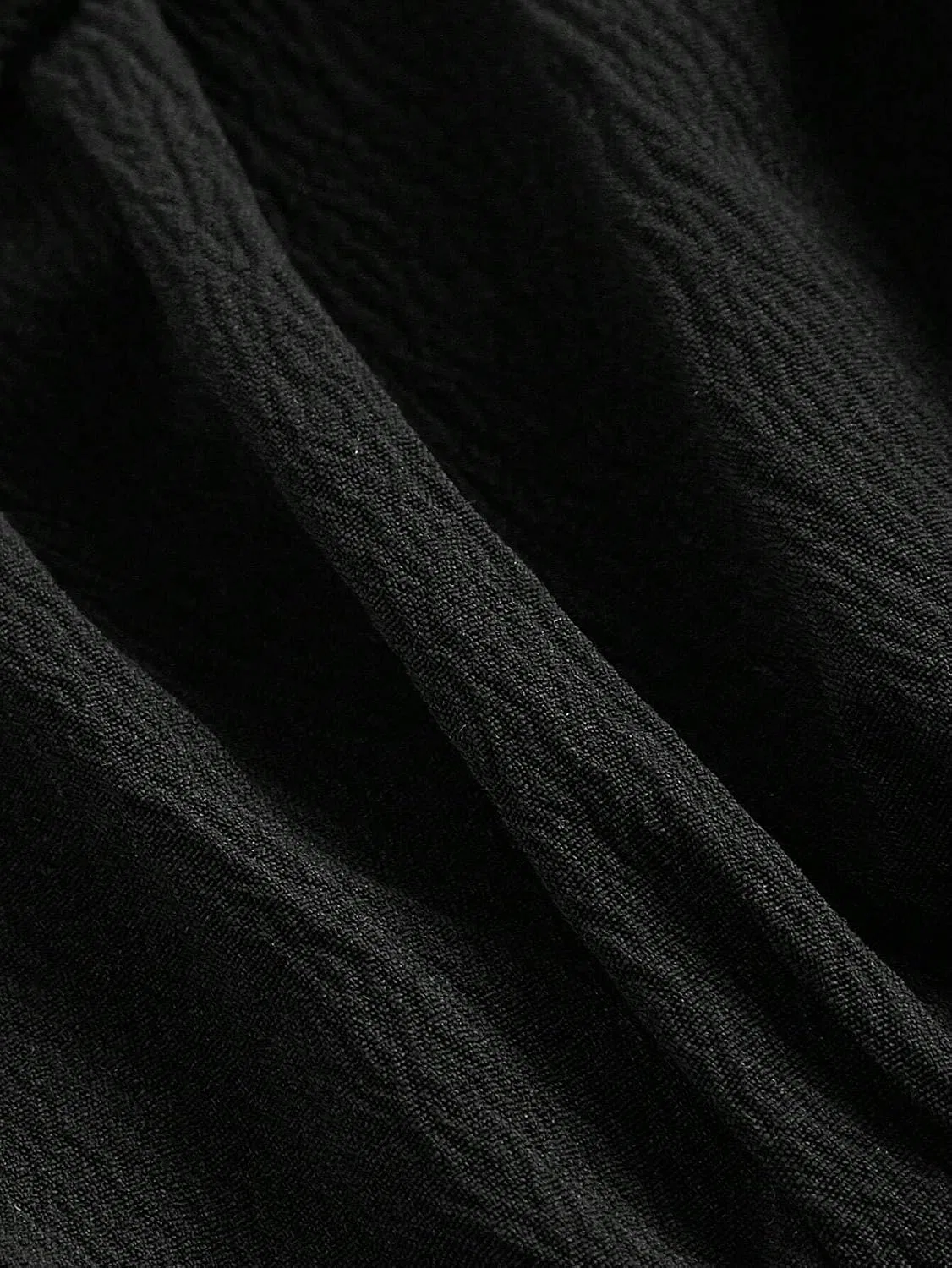 Женское миди-платье асимметричное с воланами, Black — фото 3