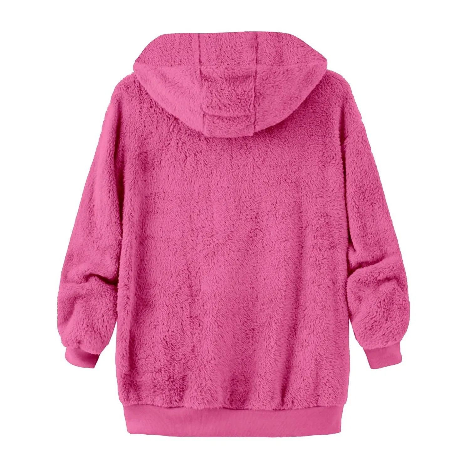 Женская флисовая куртка с капюшоном и молнией Teddy, Hot Pink18 — фото 4