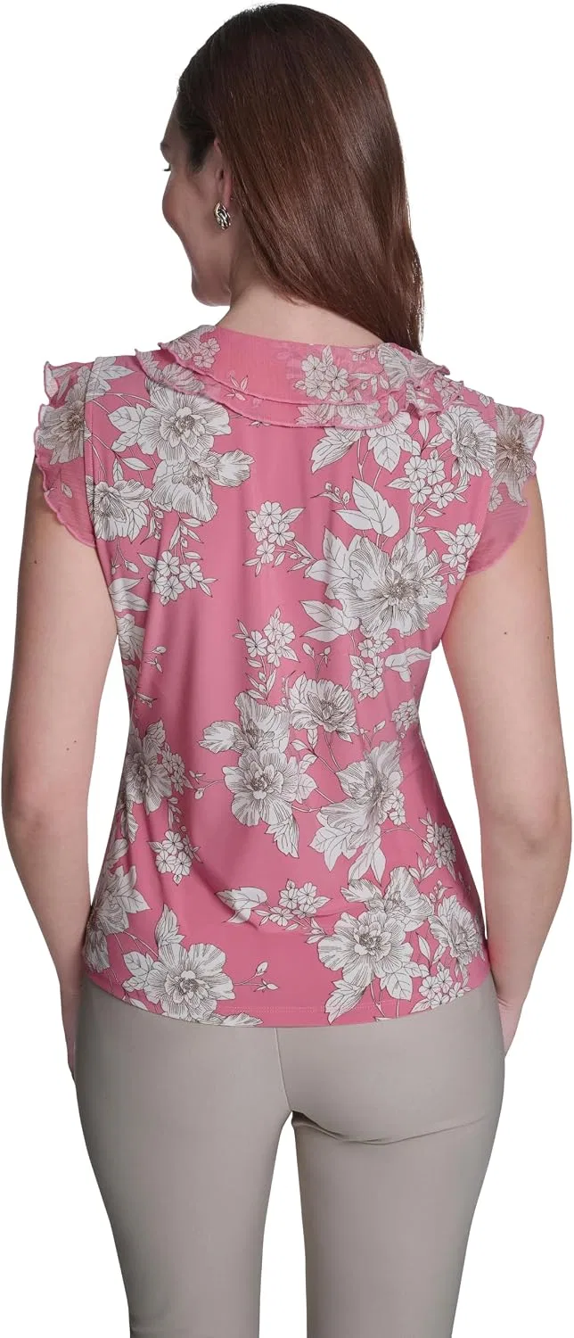 Женская блуза без рукавов Tommy Hilfiger, Pink Tulip Multi — фото 4