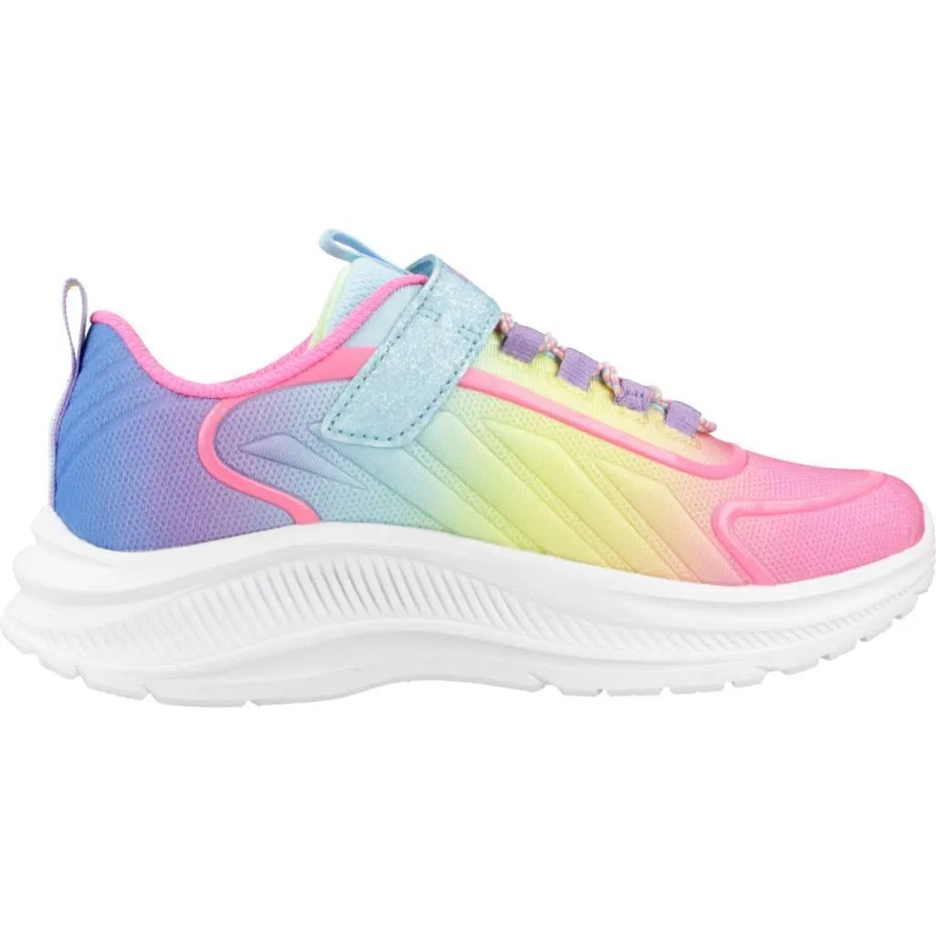 Детские кроссовки с подсветкой Rainbow Cruisers Skechers, Turkis Rosa Weiss — фото 4