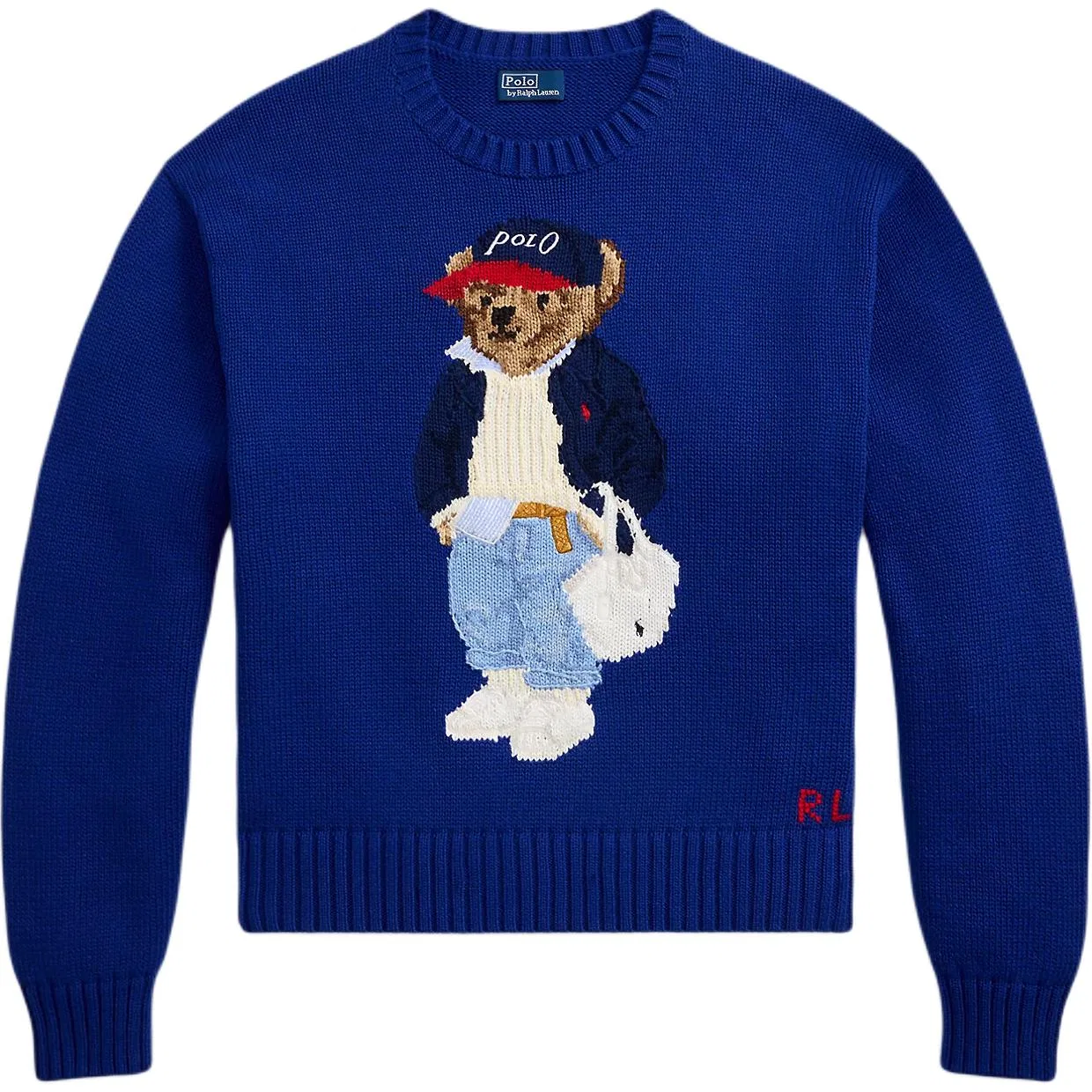 Женский свитер свободного кроя с принтом Polo Bear Knitwear Loose Fit Women's Polo Ralph Lauren, Blue