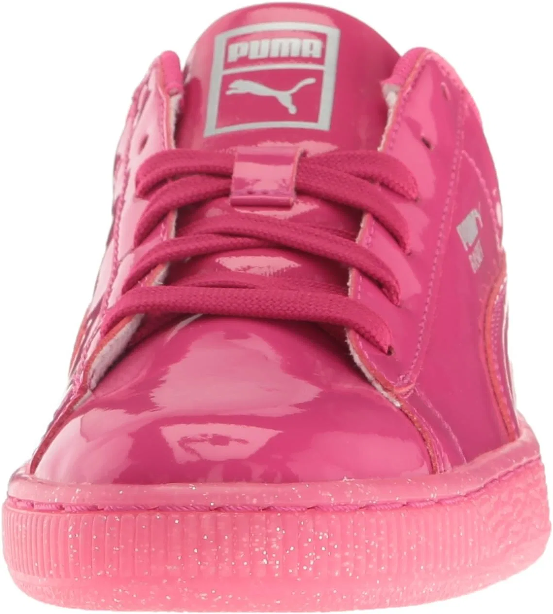 Детские кроссовки для девочек с блестками PUMA Kids Basket Patent Iced Glitter Jr PUMA, Beetroot Purple/Beetroot Purpl — фото 2