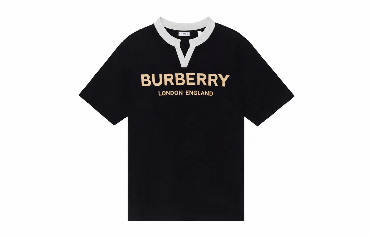 Мужская футболка с V-образным вырезом Floating Light Shadow-Black Burberry, Floating Light Shadow Black