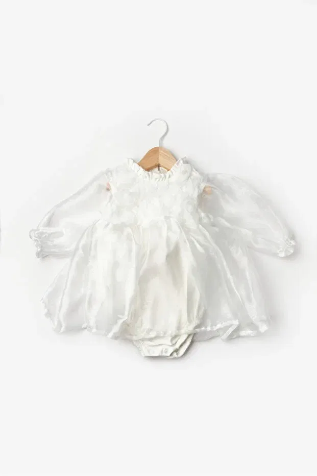 Детское платье для девочек с длинным рукавом ophelia Le Mabelle, White